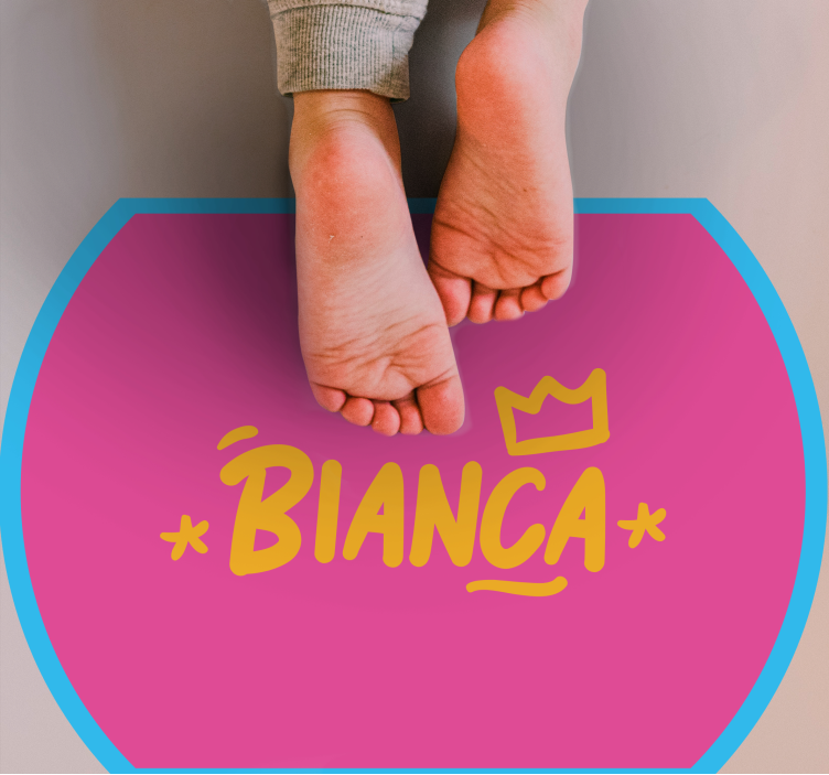 Vinil podovi s imenima plavi tepih s obrubom i imenom - TenStickers