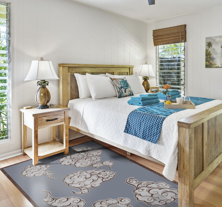 Vinil podovi spavaća soba kićeni motivi oblaka - TenStickers