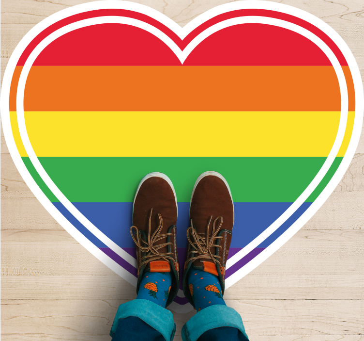 Vinil podovi tekstura dugin uzorak srca - TenStickers