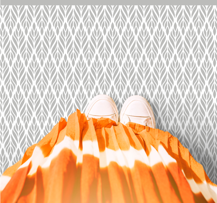 Vinil podovi moderan uzorak sivog lišća - TenStickers