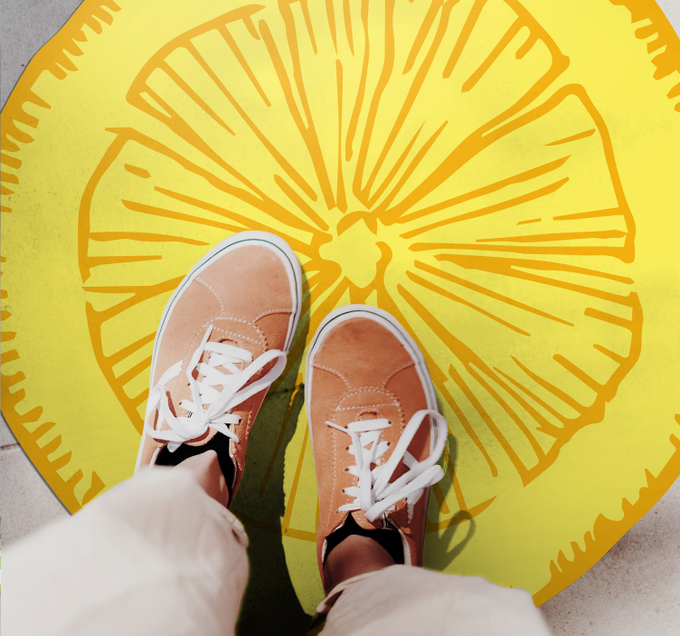 Vinil pod u kuhinji kriška žutog citrusa - TenStickers