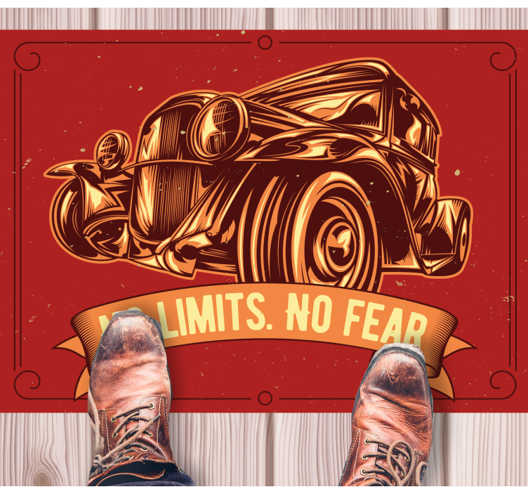 Vinilne prostirke s frazama ilustracija klasičnog automobila - TenStickers