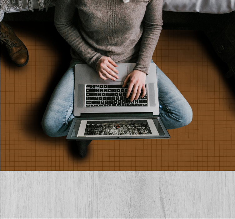 Vinil podovi smeđ površina s uzorkom mreže - TenStickers