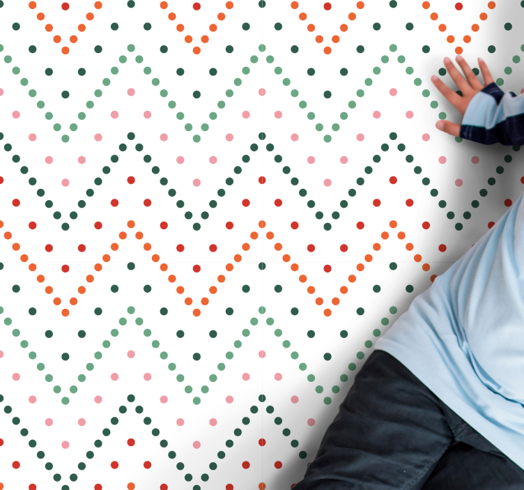 Drugi vinil podovi šareni uzorak ševrona - TenStickers