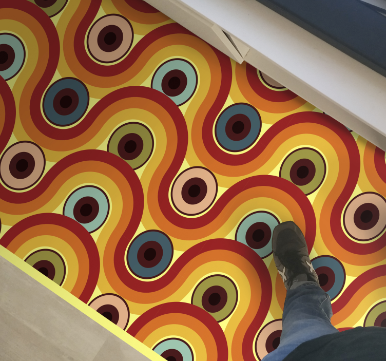 Vinil podovi berba šareni valoviti motiv - TenStickers