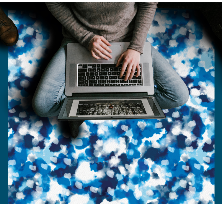 Drugi vinil podovi uzorak plavog oblaka - TenStickers