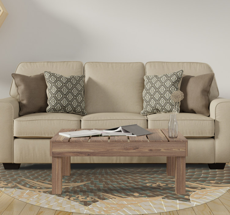 Vinil podovi dnevna soba teksturirani stil japandi - TenStickers