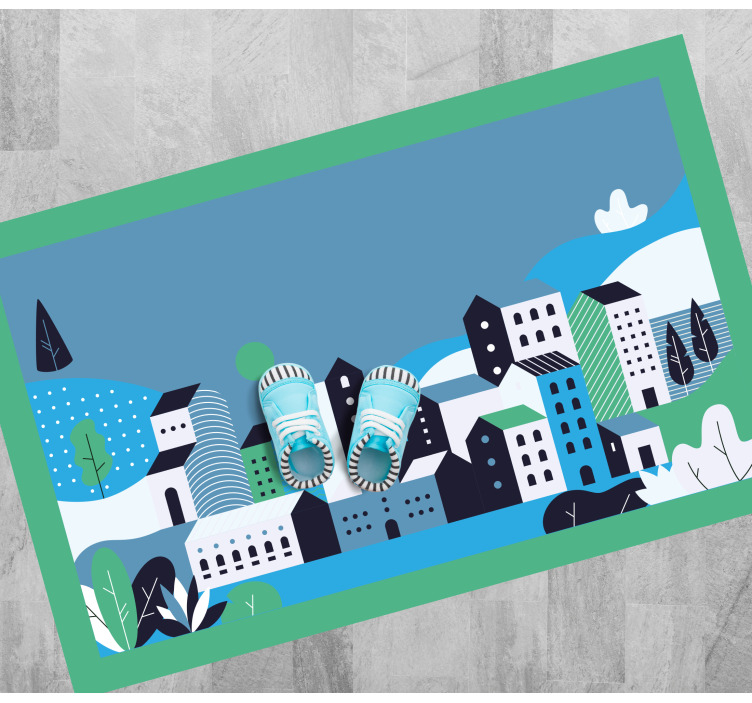 Drugi vinil podovi plavi urbani krajolik - TenStickers