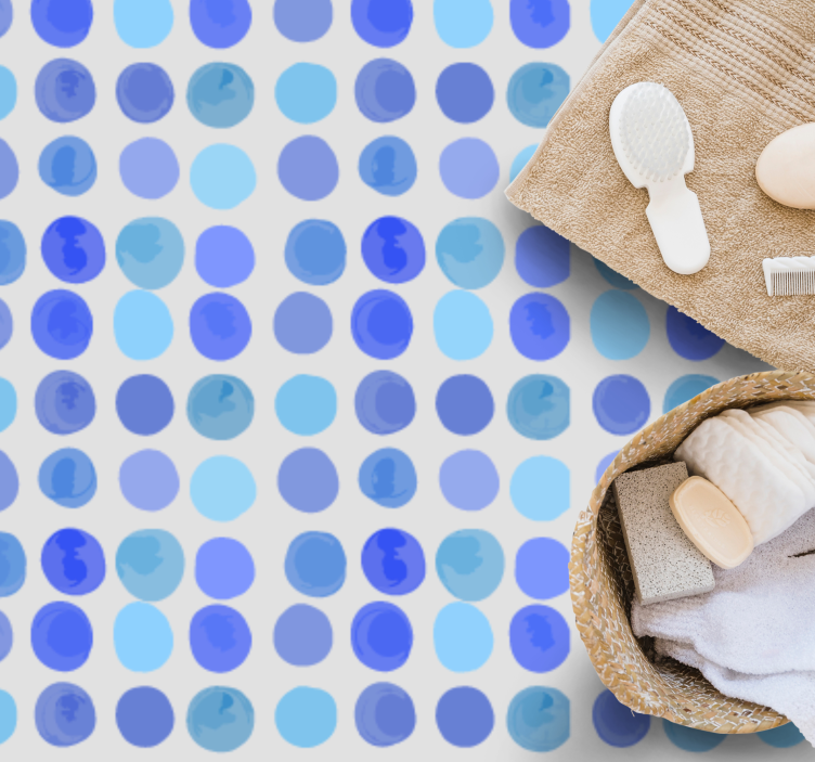 Vinil podovi za kupatilo uzorak plave točke - TenStickers