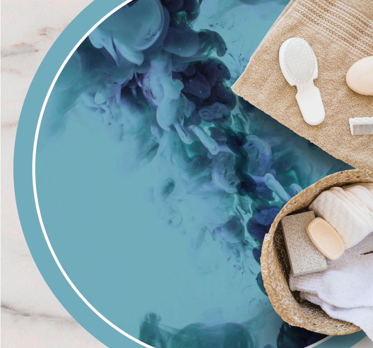 Vinil podovi za kupatilo valovi tekuće tirkizne boje - TenStickers