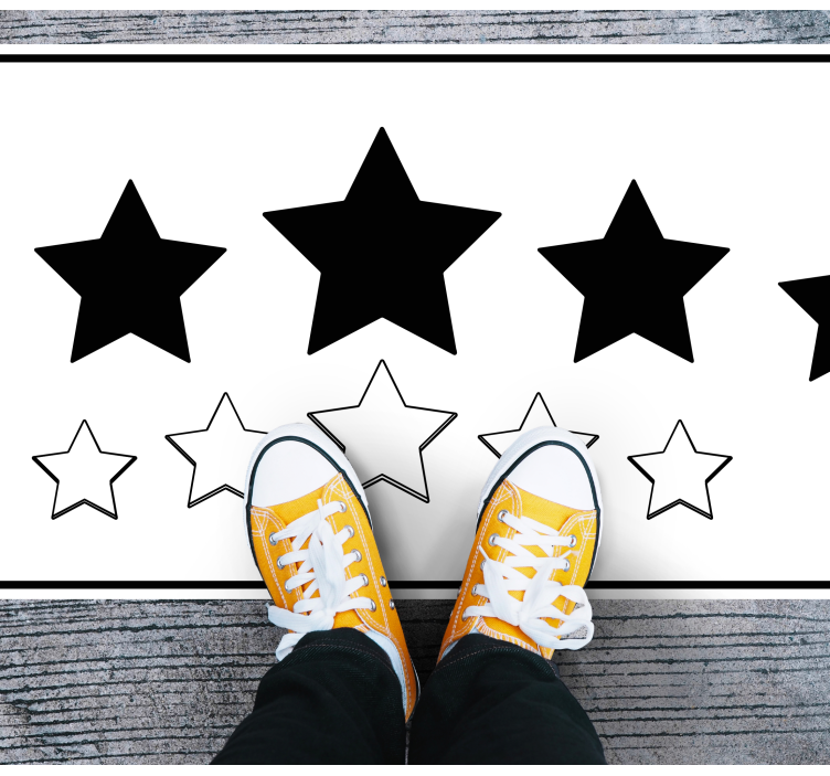 Vinil podovi zvijezde bijeli i crni motiv - TenStickers