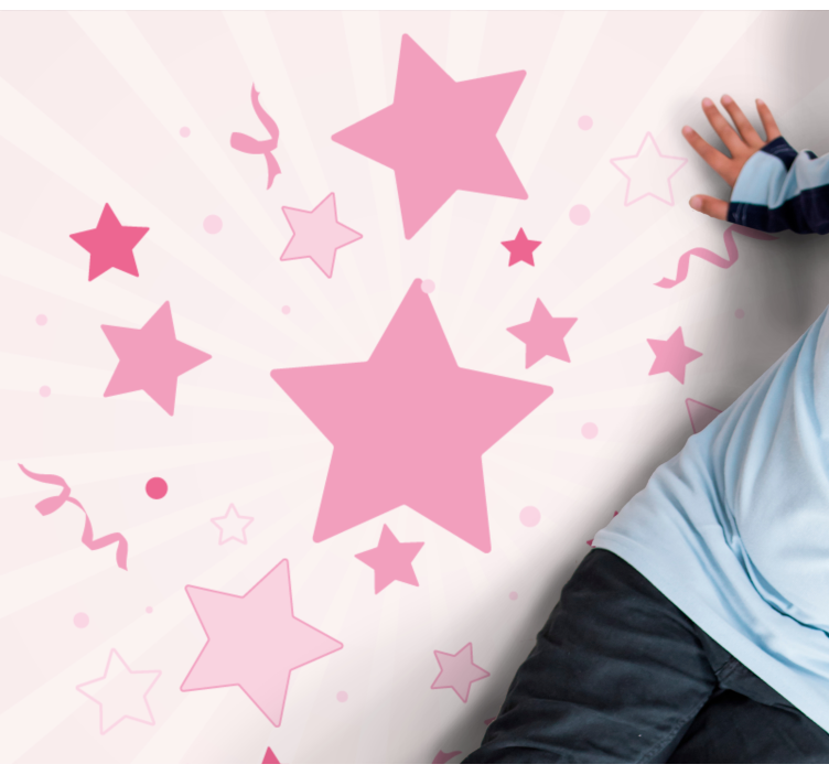 Vinil podovi zvijezde ružičasti svečani motiv - TenStickers