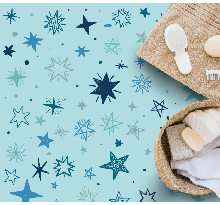 Vinil podovi zvijezde uzorak plave noći - TenStickers