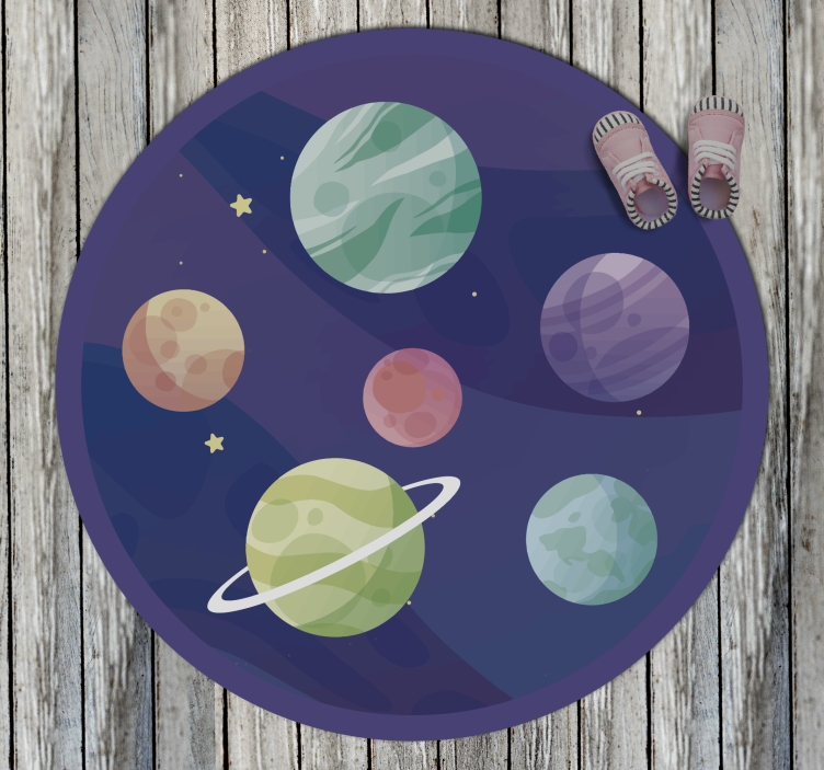 Različiti planeti galaksija djeca vinil prostirka - TenStickers