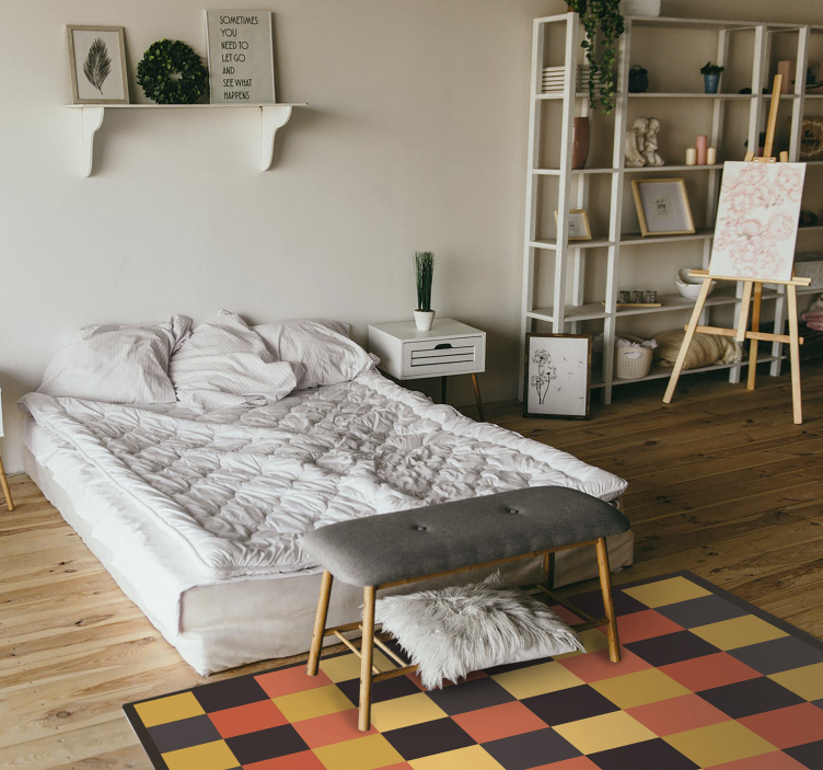 Višebojni četvrtasti dizajn moderni tepih - TenStickers