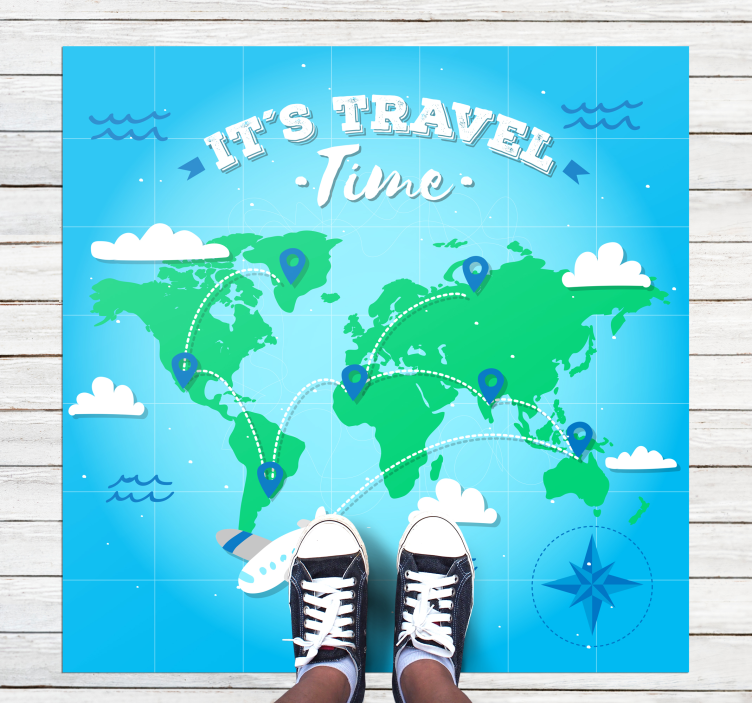 Zeleni worldmap tepih karte svijeta - TenStickers