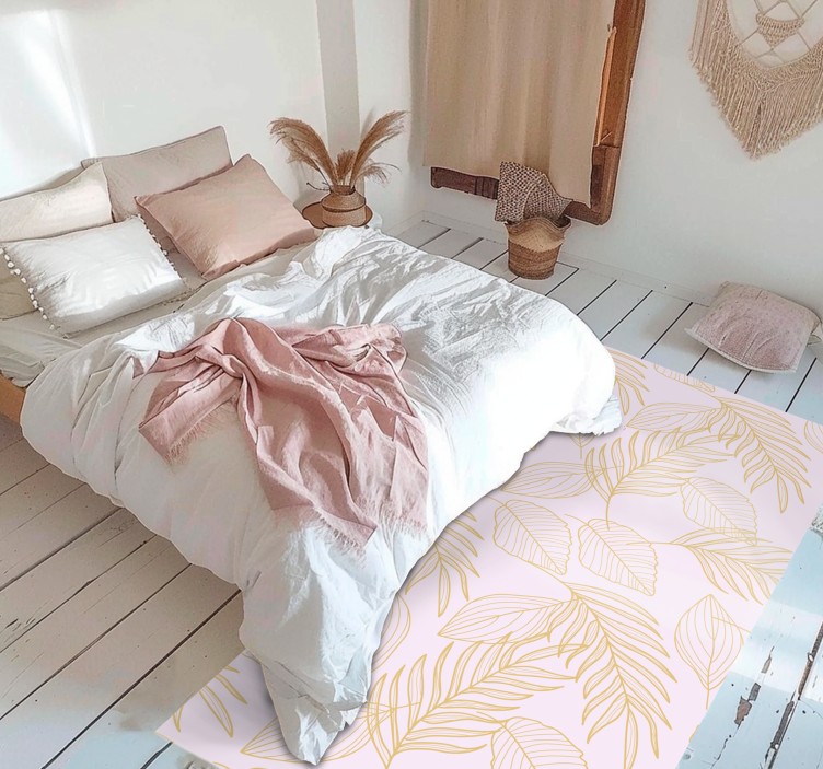 Vinil podovi cvijeće i biljke presvlaka uzorka zlatnog lišća - TenStickers