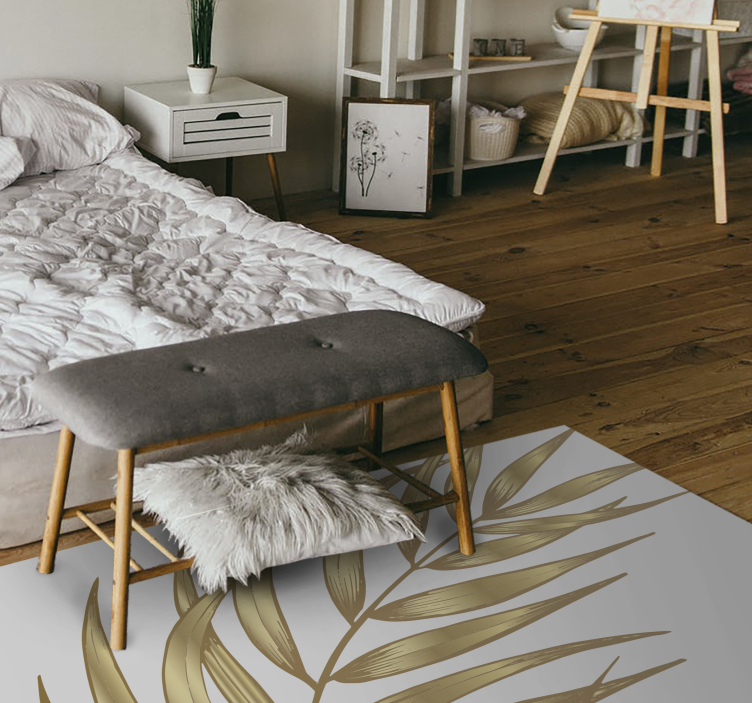 Zlatni palmin list cvjetni sag - TenStickers