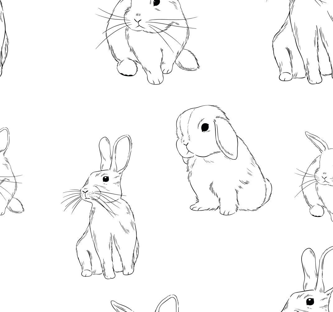 Vinil podovi bijela bijeli zečići - TenStickers