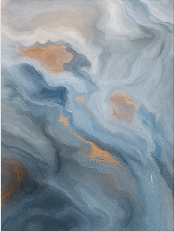 Mramorni vinilni tepih jantarno-plave nijanse - TenStickers