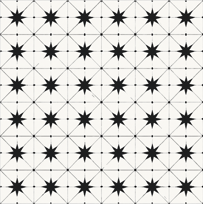 Vinil podovi blagovaonica enkaustični uzorak zvijezde - TenStickers