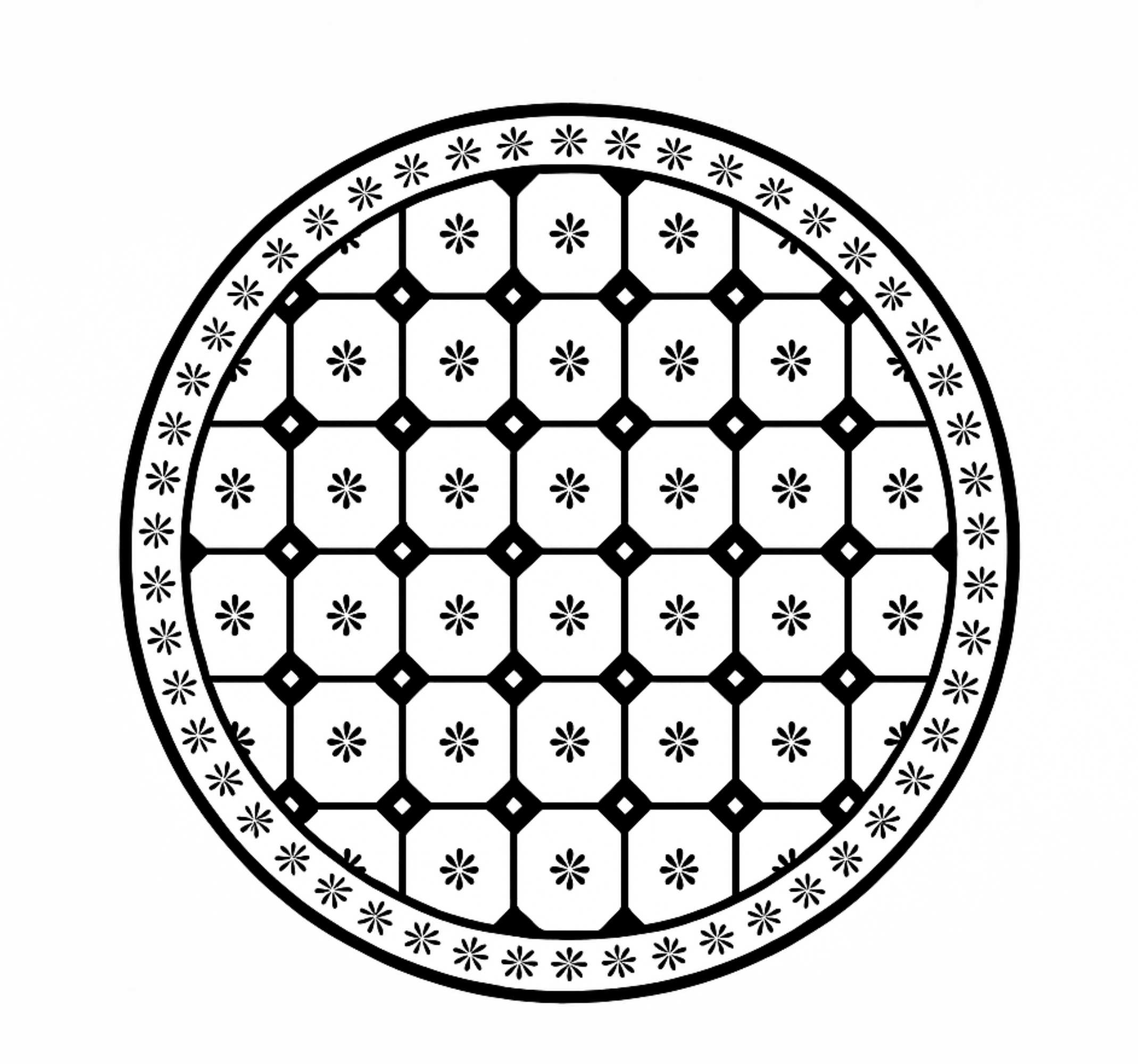 Vinil podovi blagovaonica crno-bijeli uzorak pločica - TenStickers