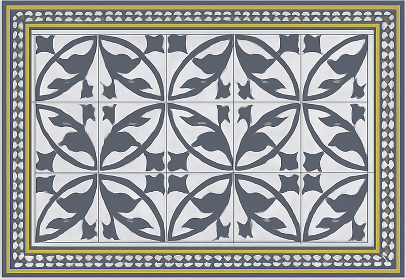 Vinil podovi dnevna soba s izgledom encaustica - TenStickers