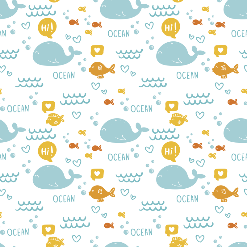 Vinil podovi životinja veselog i šarenog oceana - TenStickers