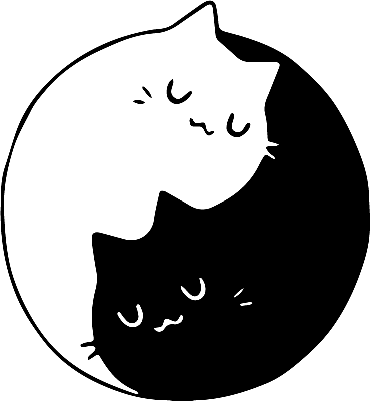 Vinil podovi životinja s mačkama yin yang - TenStickers