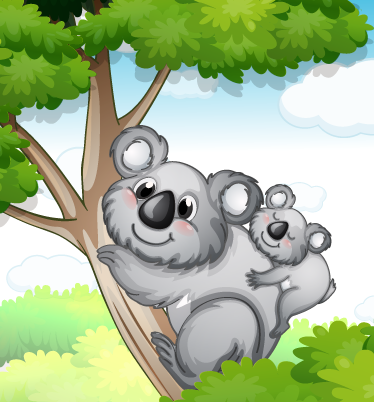 Vinil podovi životinja majka i beba koala - TenStickers