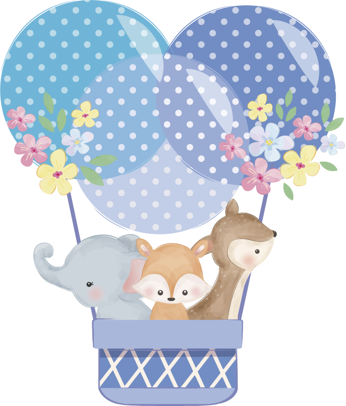 Vinil podovi životinja s balonom u boji vode - TenStickers
