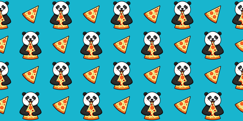 Vinil podovi životinja s pandom koja jede pizzu - TenStickers
