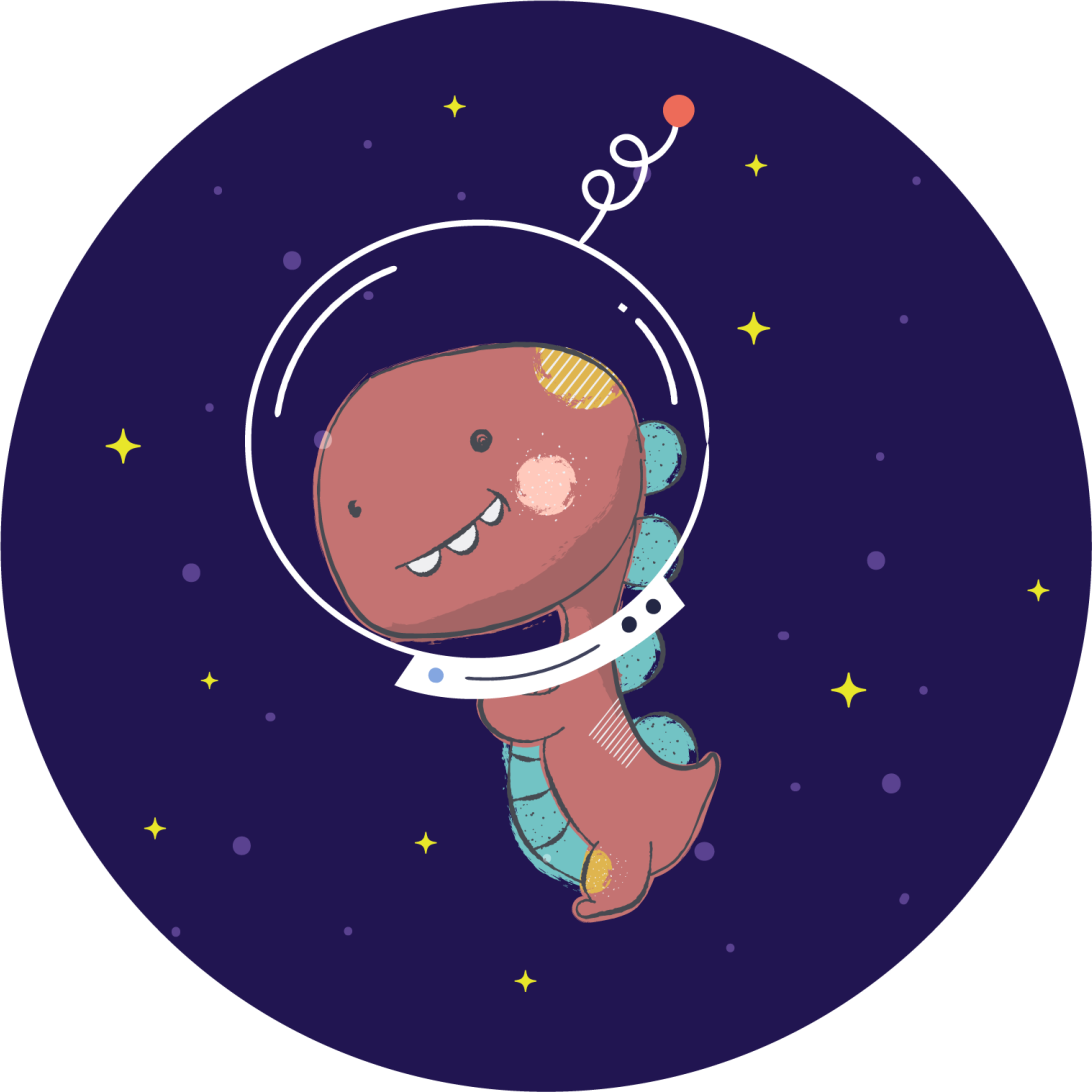 Vinil podovi životinja t-rex iz svemira - TenStickers