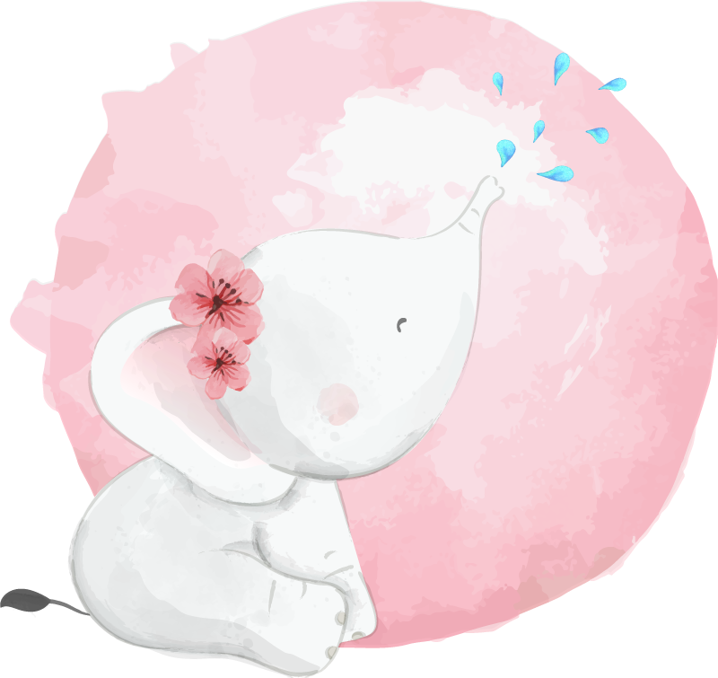 Vinil podovi životinja divlja afrika za djevojčice s slonom - TenStickers