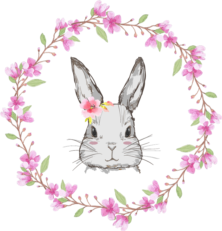 Vinil podovi životinja divlja afrika za djevojčice zečiće - TenStickers