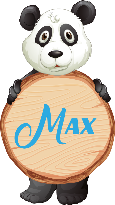 Vinil podovi životinja panda s imenom - TenStickers