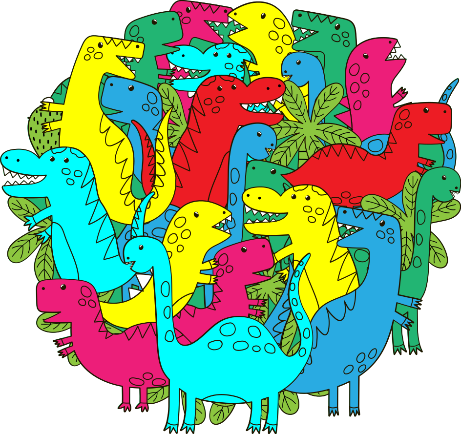 Vinil podovi životinja s šarenim dinosaurusom za djecu - TenStickers