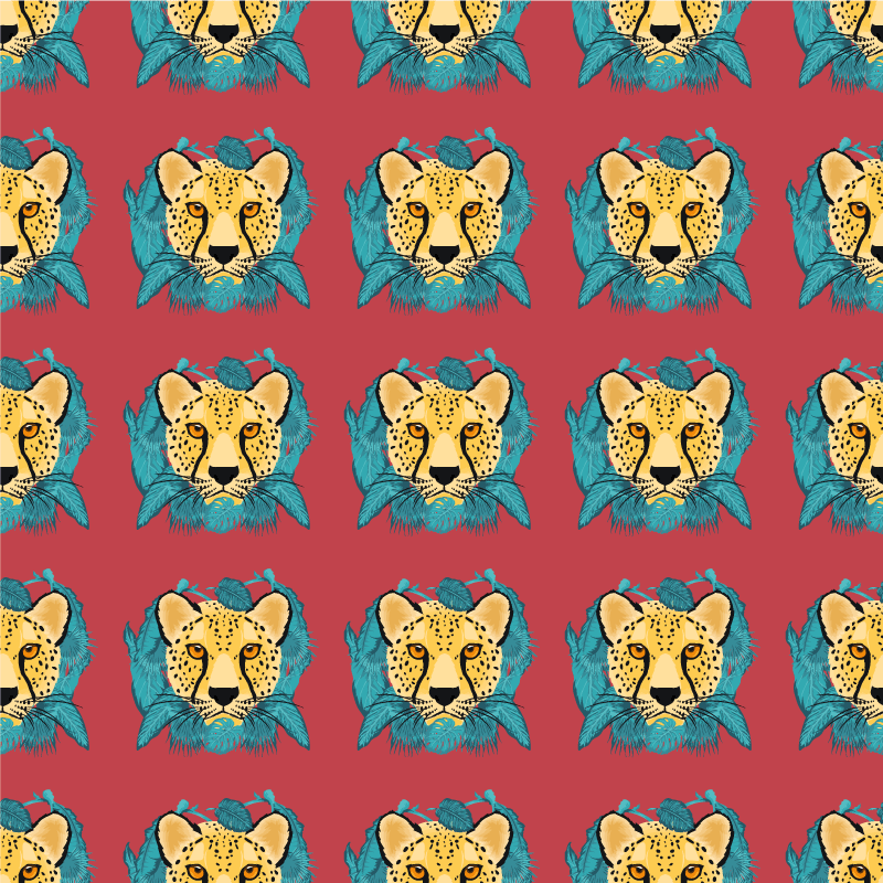 Vinil podovi životinja s grafikom orijentalnog leoparda - TenStickers