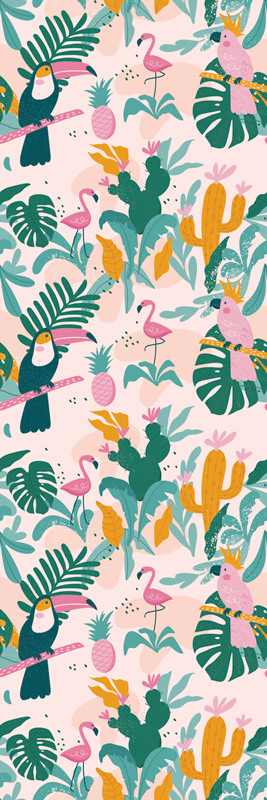 Vinil podovi životinja zeleni ptice i lišće - TenStickers