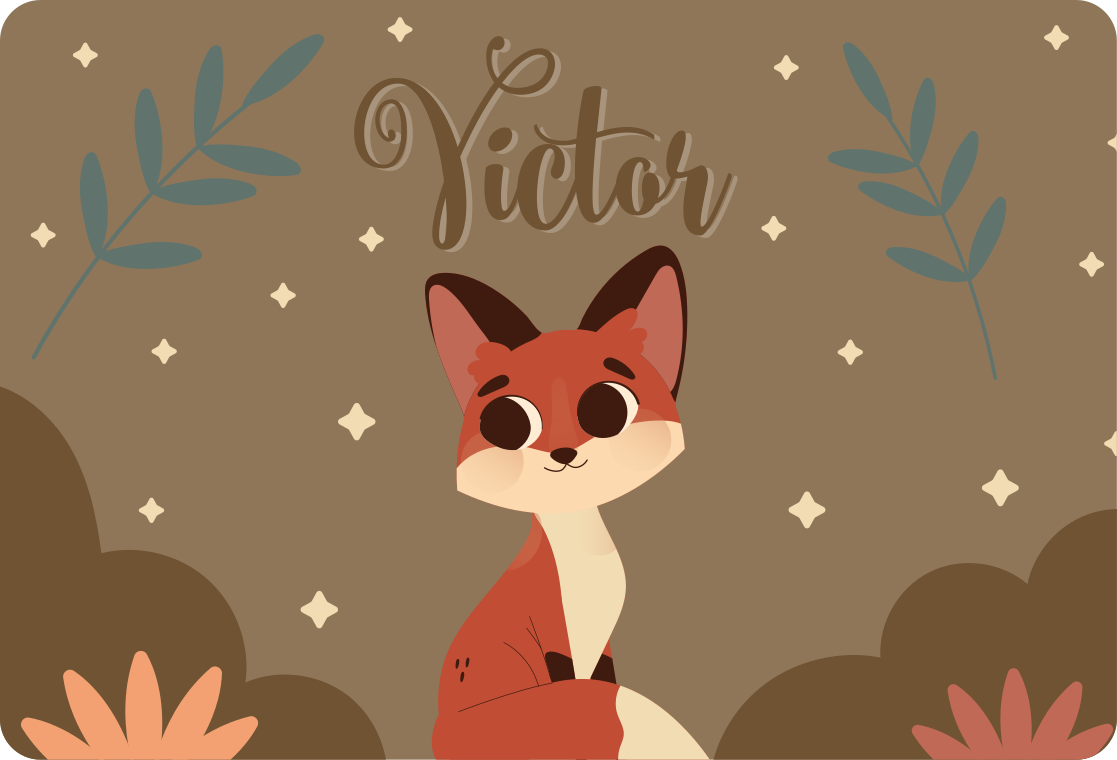 Vinil podovi životinja s simpatičnim lisicom za dječaka - TenStickers