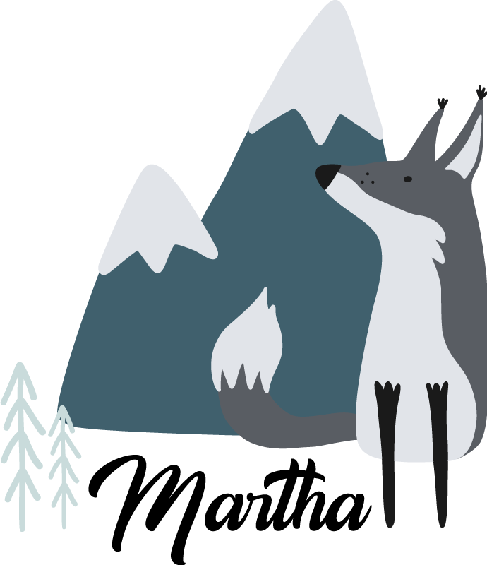 Vinil podovi životinja personalizirani s nordijskom lisicom - TenStickers