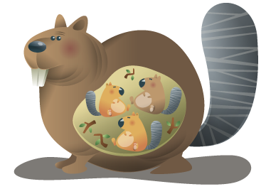 Vinil podovi životinja majka vjeverica - TenStickers