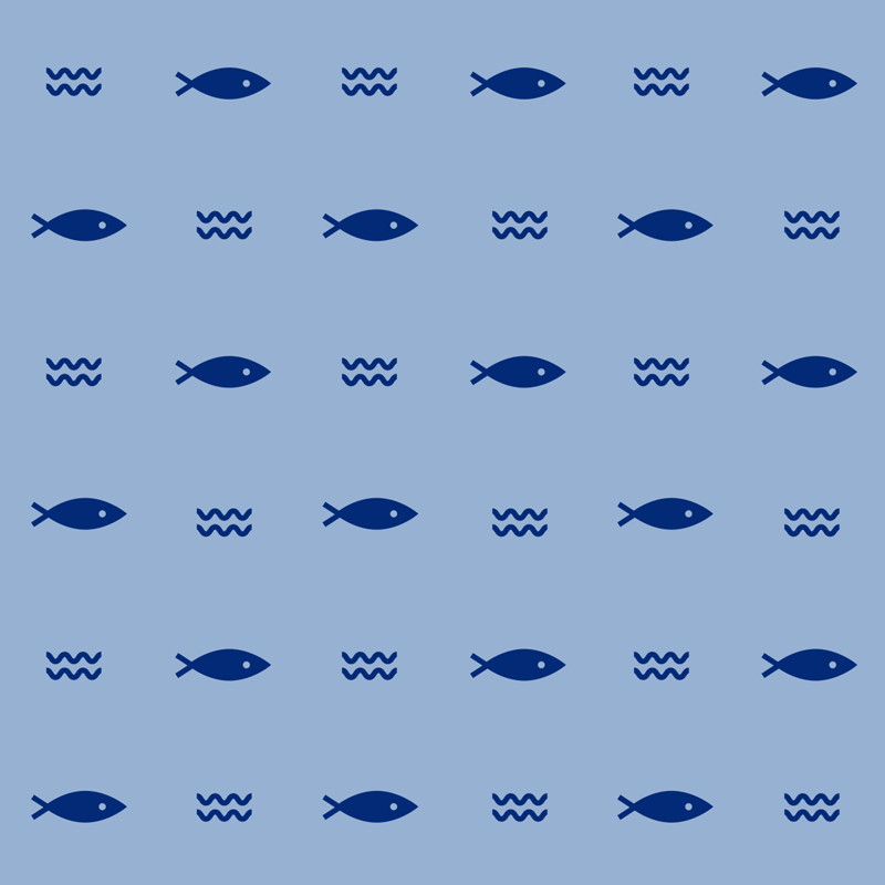 Vinil podovi životinja s minimalnim uzorkom ribe - TenStickers