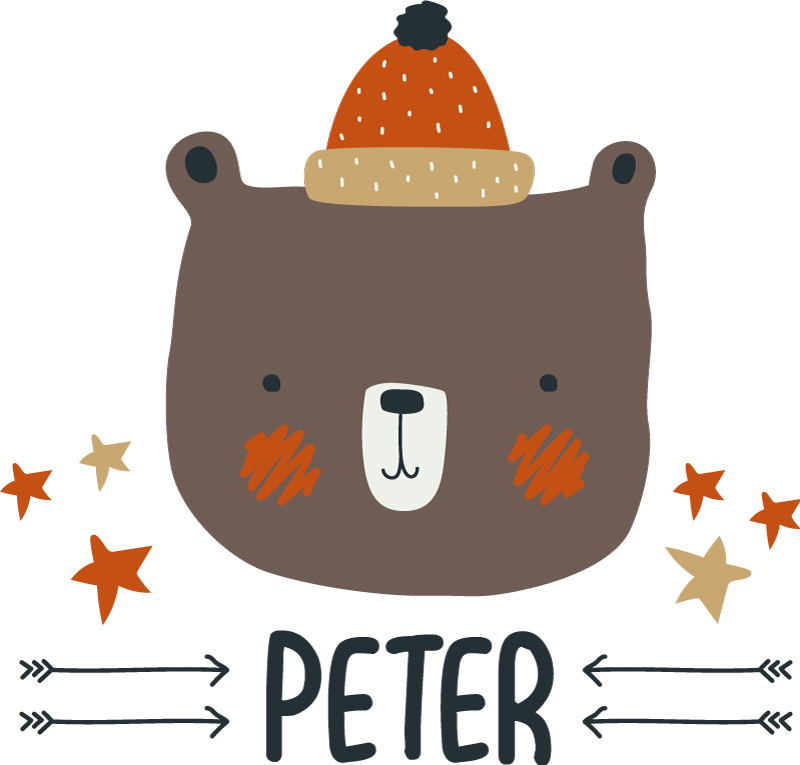 Vinil podovi životinja nordic slatki medvjed personalizirani - TenStickers