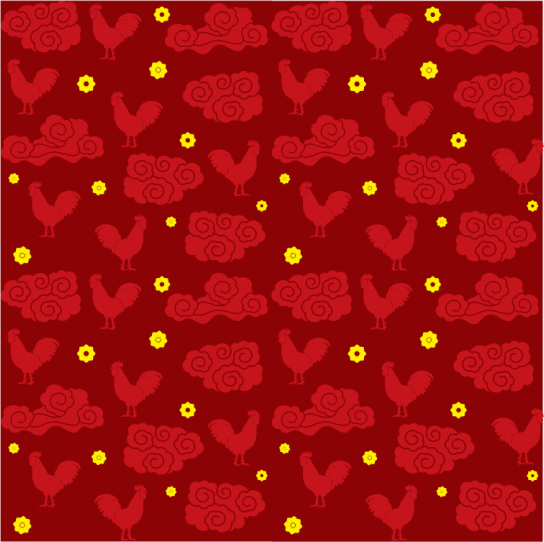 Vinil podovi životinja s uzorkom kokoši u kineskom stilu - TenStickers