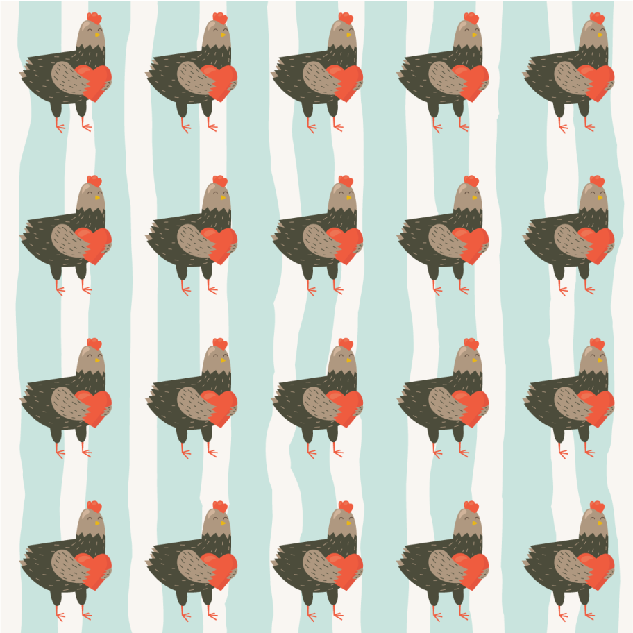 Vinil podovi životinja bijele pruge i pijetlovi - TenStickers