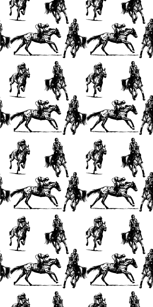 Vinil podovi životinja s uzorkom crno-bijelog konja - TenStickers