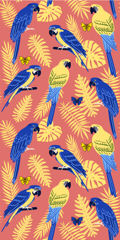 Vinil podovi životinja papige i leptiri - TenStickers