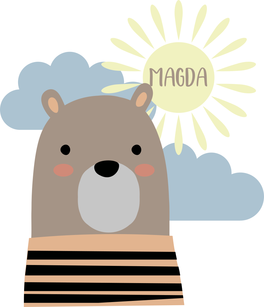 Vinil podovi životinja prilagodljivi smeđi medvjed - TenStickers