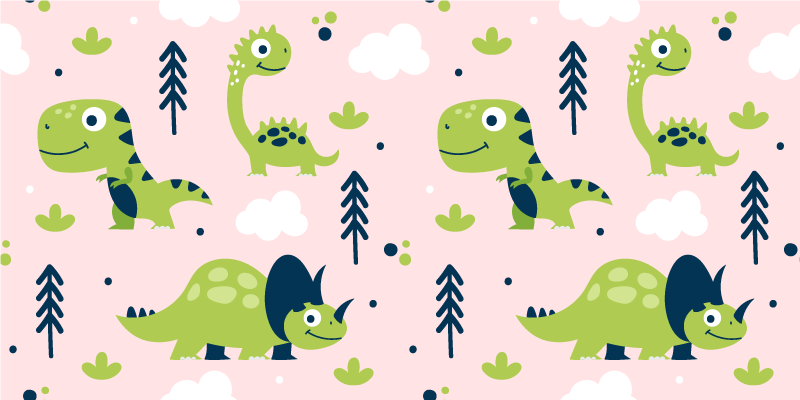 Vinil podovi životinja s razigranom temom dinosaura - TenStickers